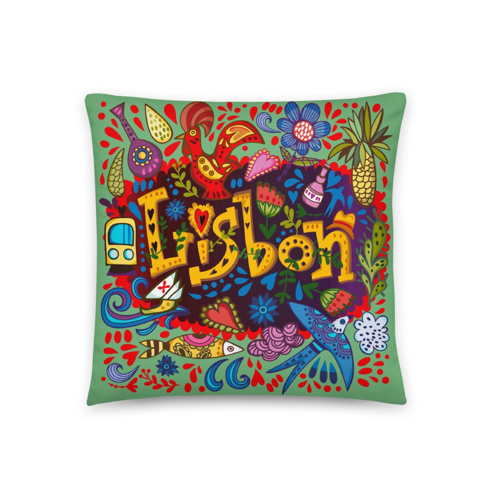 Lisbon Traditional Symbols - Square Pillow