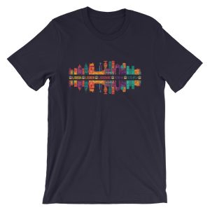 Lisbon Multi Color Silhouette - Short-Sleeve Unisex T-Shirt