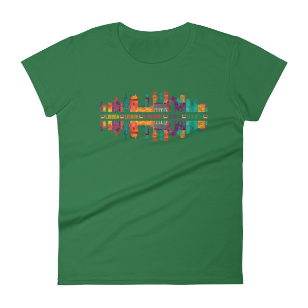 Lisbon Multi Color Silhouette - Women's Short Sleeve T-Shirt