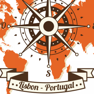 Lisbon Portugal Windrose Map
