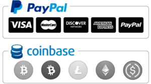 We Accept PayPal & Bitcoin via Coinbase
